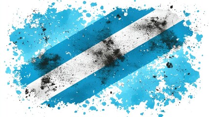 Abstract Blue and White Diagonal Splashes Design