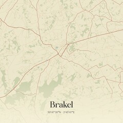 Vintage map of Brakel, Belgium.