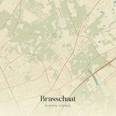 Vintage map of Brasschaat, Belgium.