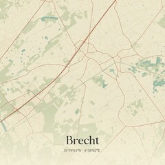 Obraz premium Vintage map of Brecht, Belgium.