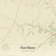 Vintage map of Burdinne, Belgium.