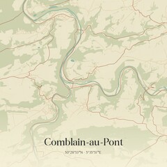 Vintage map of Comblain-au-Pont, Belgium.