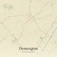 Obraz premium Vintage map of Dentergem, Belgium.