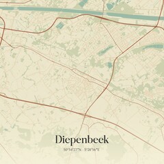 Obraz premium Vintage map of Diepenbeek, Belgium.