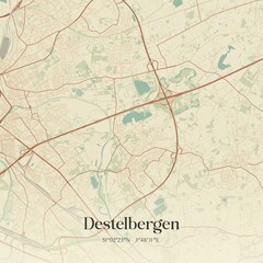 Vintage map of Destelbergen, Belgium.