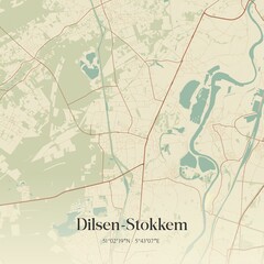Vintage map of Dilsen-Stokkem, Belgium.