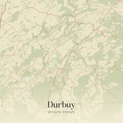 Vintage map of Durbuy, Belgium.