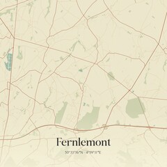 Vintage map of Fernlemont, Belgium.