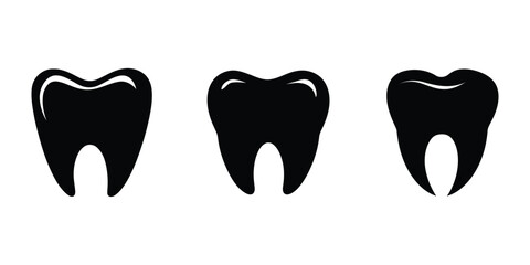 Minimalist Tooth Icon for Dentistry.Dental Clinic Tooth Logo Design.Healthy Tooth Vector Icon.Clean Tooth Graphic for Healthcare.