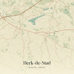 Vintage map of Herk-de-Stad, Belgium.