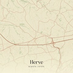 Vintage Map Herve Belgium