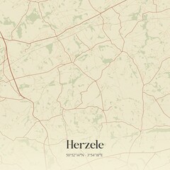 Fototapeta premium Vintage map of Herzele, Belgium.