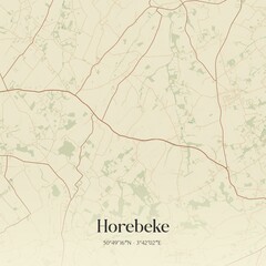 Vintage map of Horebeke, Belgium.