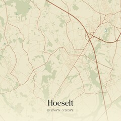 Obraz premium Vintage map of Hoeselt, Belgium.