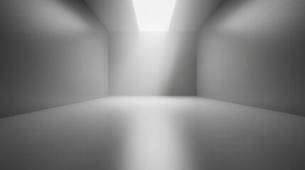 Minimalist Interior Space with Bright Light Streaming from Above in a Modern Design