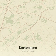 Vintage map of Kortenaken, Belgium.