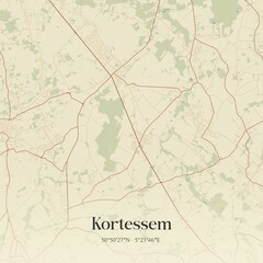 Fototapeta premium Vintage map of Kortessem, Belgium.