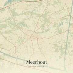 Fototapeta premium Vintage map of Meerhout, Belgium.