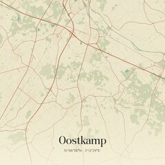 Vintage map of Oostkamp, Belgium.