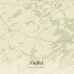 Vintage map of Ouffet, Belgium.