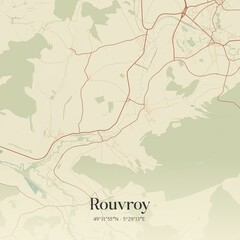 Obraz premium Vintage map of Rouvroy, Belgium.