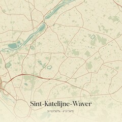 Vintage map of Sint-Katelijne-Waver, Belgium.
