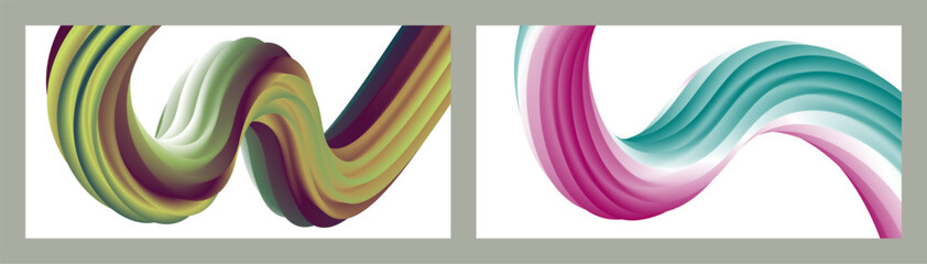 Abstract volumetric background. Cords. set of two illustrations. Toothpaste in a tube. Minimalism. Creative modern background. Cover design, wallpaper, background. eps vector.