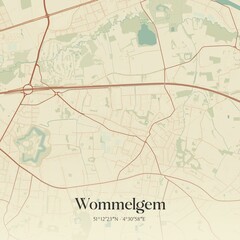 Obraz premium Vintage map of Wommelgem, Belgium.