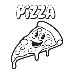 A Pizza Slice Sketch, Lightly Detailed with a Fun and Casual Look A casual pizza slice sketch, capturing a fun and delicious vibe with simple details.