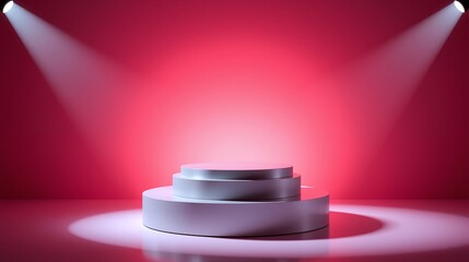 Fototapeta premium A minimalist stage illuminated by focused lights.