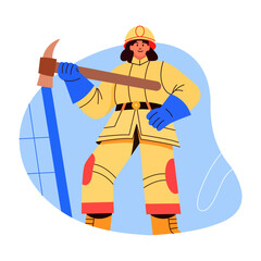 Female worker illustration in flat style