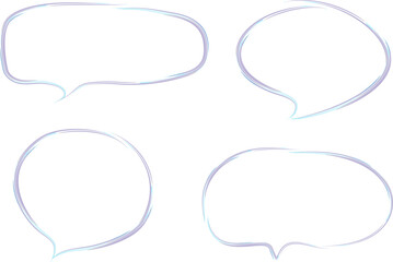 pastel purple abstract hand drawn dialogue clouds