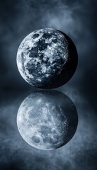 Obraz premium A mystical planet with reflective glass ground mirroring the starry sky above in stunning beauty