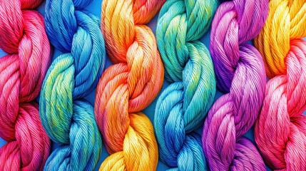 Rainbow Colored Yarn Texture