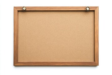 Natural wood-framed cork board waiting to be filled with notes, reminders, and creative ideas isolated on transparent background