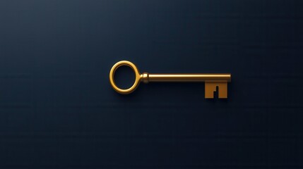 Vintage Gold Key on Dark Background Capturing Elegance and Intrigue in Minimalist Style