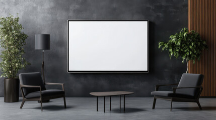 Sleek modern living room with minimalist furniture and decor