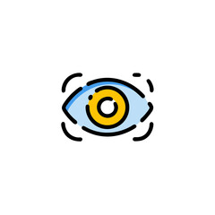 Human eye broken line  isolated on transparent background 
