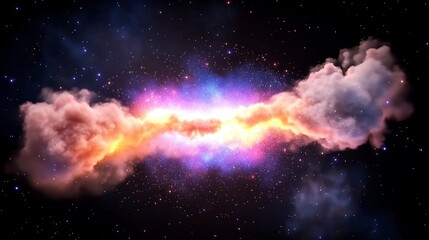 Fototapeta premium glowing cosmic bridge connecting galaxies