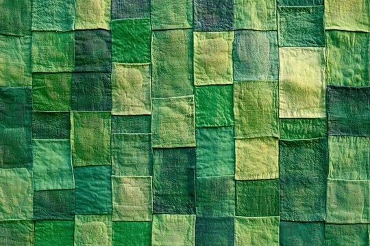 green quilted backrest of the sofa