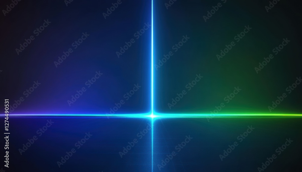Aufkleber Glowing neon lines creating a cross on dark background