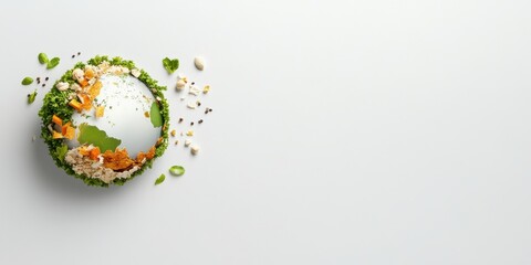 food waste awareness, a captivating stop food waste day poster with a melting earth crafted from food scraps, illustrating the impact on climate change