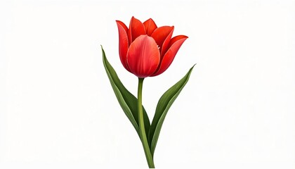 Obraz premium red tulips on white background