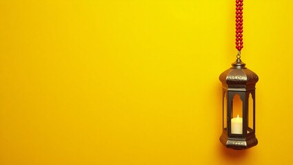 Obraz premium Beautiful background with a shining lantern Fanus. Free space for your text
