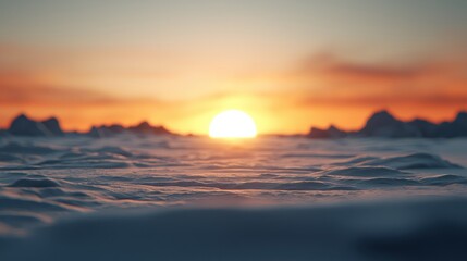 Sunset melting over retreating glacier arctic landscape photography natural environment eye-level view sustainability focus