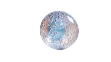 Pastel Glass Bubbles Soft Abstract Background, Shiny Aqua Pink Blue Orbs for Design, isolated on transparent background.