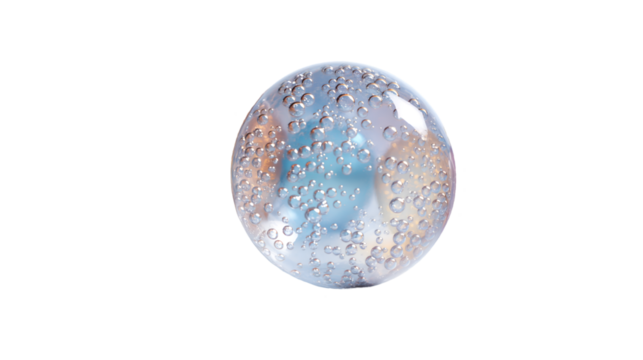 Pastel Glass Bubbles Soft Abstract Background, Shiny Aqua Pink Blue Orbs for Design, isolated on transparent background.