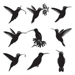 Silhouettes of wild birds in flight Raven Silhouette Pigeons Flying Silhouettes 6 Silhouettes – Birds