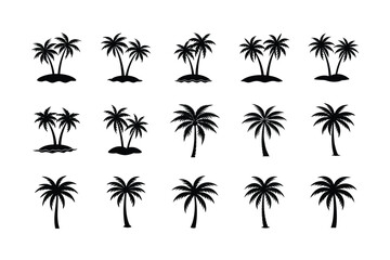 Palm tree silhouette vector Bundle 