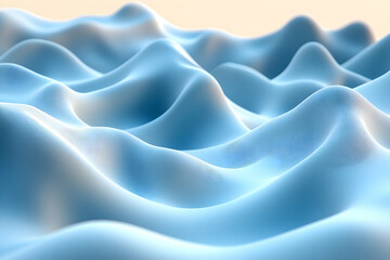 Obraz premium Abstract wavy light blue landscape, digital art, background image